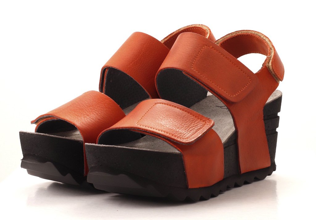 Lofina sandal, brndt orange