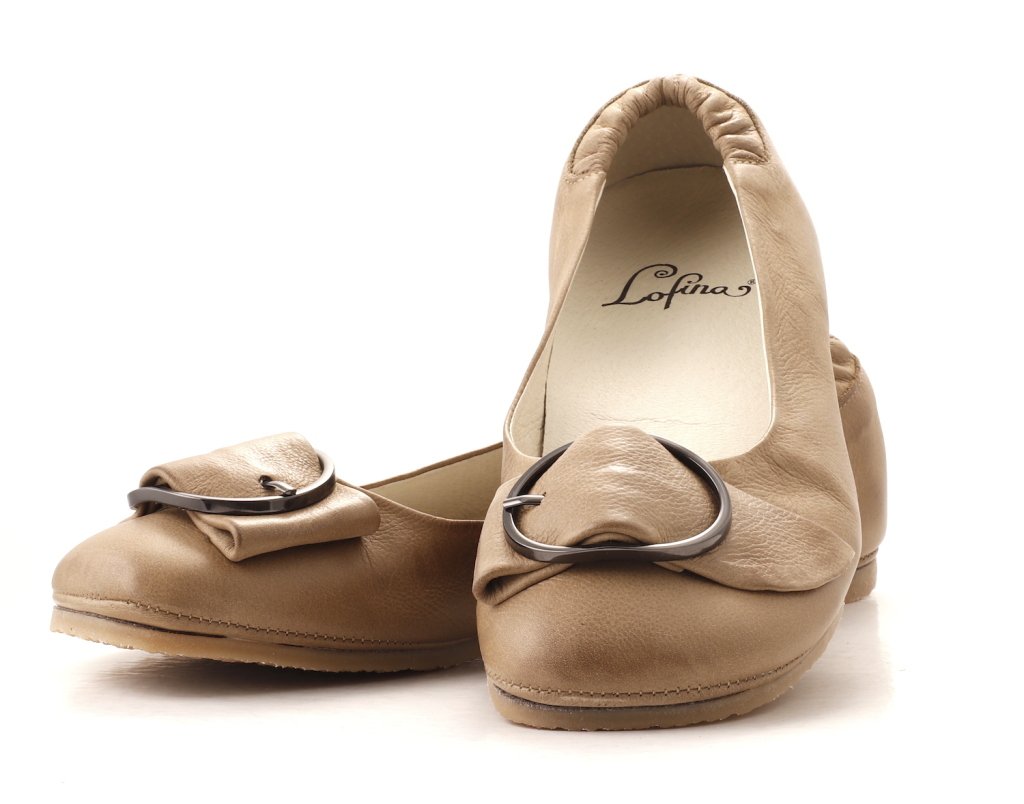 effektivt Angreb frustrerende Lofina Ballerina, lys brun/grøn - Udsalg - Fiona sko