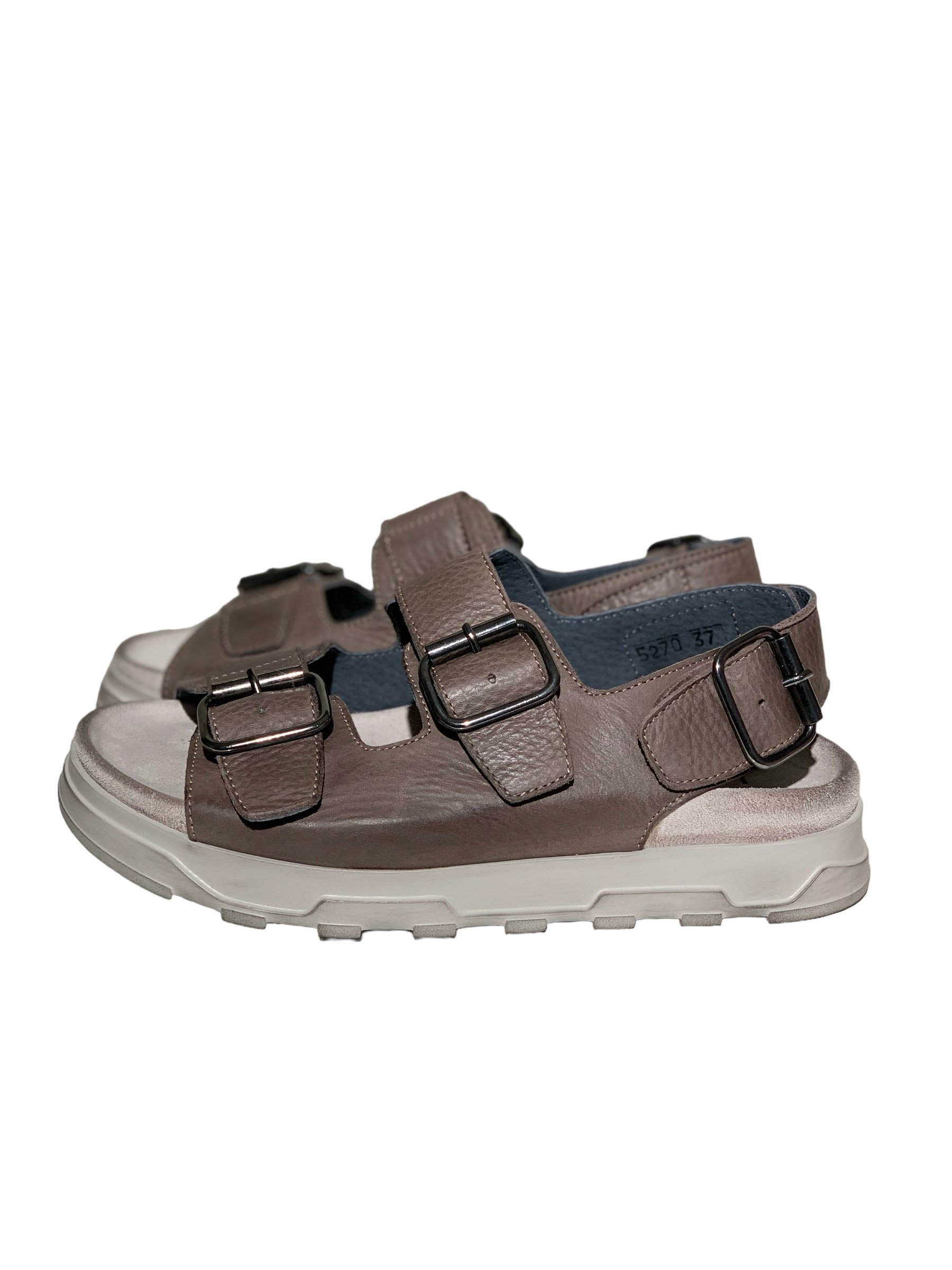 Lofina sandal, fodsengssl, smog , grbrun, glat skind