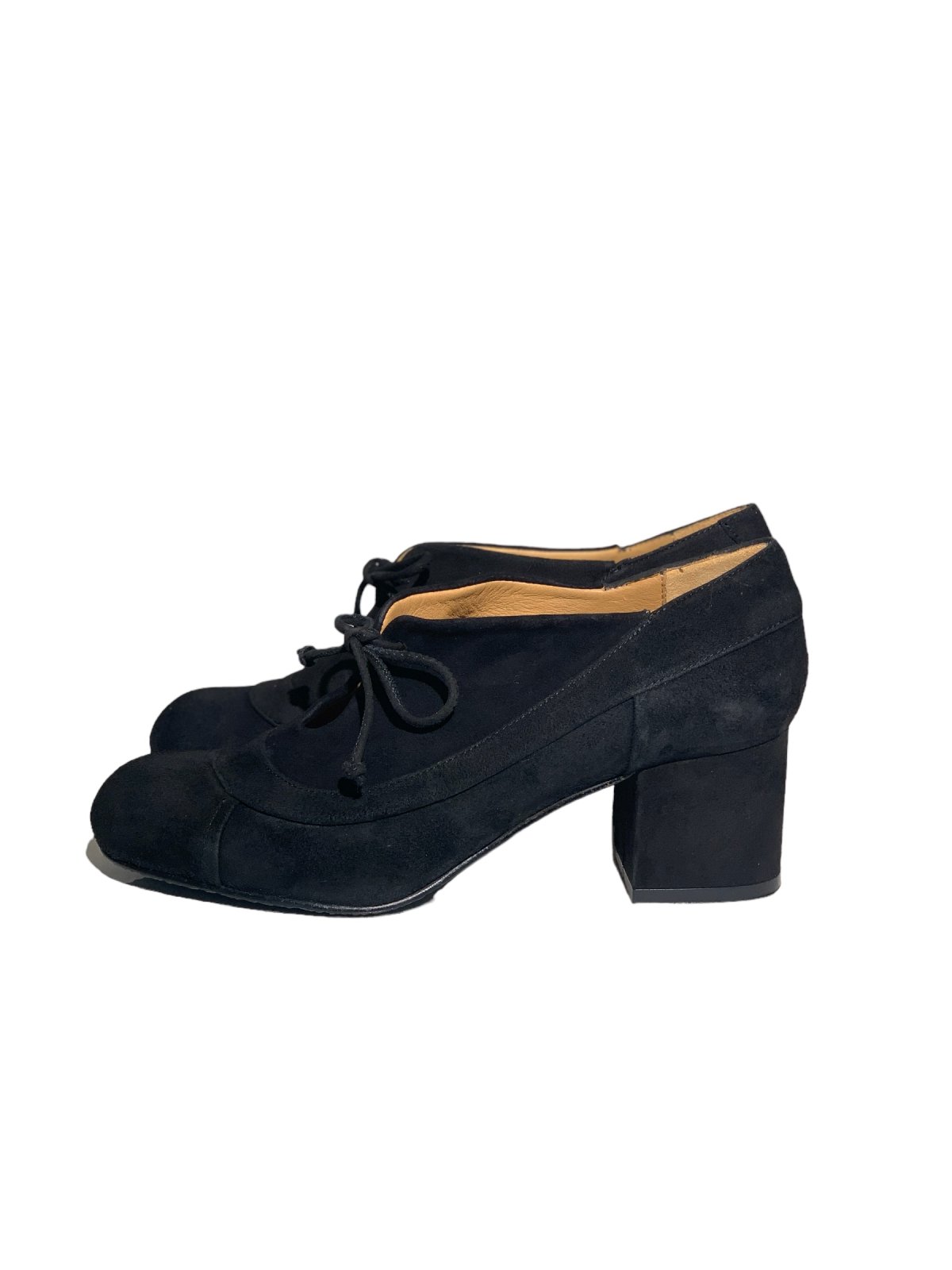 Mose båd Alternativ Audley sko med hæl og snøre, ruskind, sort - Audley - Fiona sko